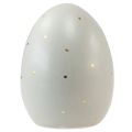 Floristik24 Keramická velikonoční dekorace na vajíčka šedé zlato s puntíky 8,5cm 3ks