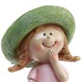 Floristik24 Ozdobné figurky dívka s kloboukem růžová zelená 6,5x5,5x14,5cm 2ks