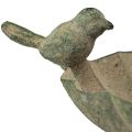 Floristik24 Dekorativní ptačí mísa do vany kovová antická zelená 21×17×35,5cm
