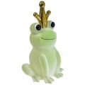 Floristik24 Ozdobná žába, žabí princ, jarní dekorace, žába se zlatou korunkou světle zelená 40,5cm