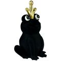 Floristik24 Ozdobná žába, žabí princ, jarní dekorace, žába se zlatou korunkou černá 40,5cm