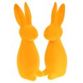 Floristik24 Velikonoční zajíčci oranžoví vločkovaní velikonoční dekorace zajíčci 8x10x29cm 2ks