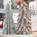 Floristik24 Jedle ze šišek, zasněžená vánočka, zimní dekorace, advent, praná bílá V33cm Ø20cm