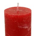 Floristik24 Červené svíčky, velké, stálobarevné svíčky, 50x300mm, 4 kusy