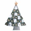 Floristik24 Vánoční stromeček adventní kalendář s plstěným sáčkem šedý, bílý 120 × 80 cm