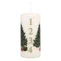 Floristik24 Adventní kalendář svíčka Vánoční svíčka bílá 150/65mm
