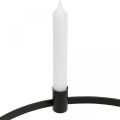 Floristik24 Svícen kroužkový tyč svíčky svícen kovový černý Ø35cm