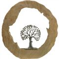 Floristik24 Dekorace na stromeček na stůl dřevo na umístění mangové dřevo přírodní, kov 32×5×34cm