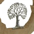 Floristik24 Dekorace na stromeček na stůl dřevo na umístění mangové dřevo přírodní, kov 32×5×34cm