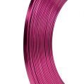 Floristik24 Hliníkový plochý drát růžový 5mm 10m