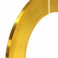 Floristik24 Hliníkový plochý drát 5mm 10m sluneční žlutý řemeslný drát