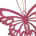 Floristik24 Přívěsek motýl deco metal rose pink 8,5x9,5cm 6ks