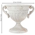 Starožitná trofej s uchy kovová dekorace vintage šedá bílá V18cm | Floristik24.cz