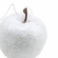 Floristik24 Deco mini jablko třpytivé bílé ozdoby na vánoční stromeček Ø3,5cm 24ks