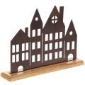 Floristik24 Dekorace do řady domů, kovová s dřevěným podstavcem, 30 cm