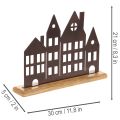 Dekorace do řady domů, kovová s dřevěným podstavcem, 30 cm | Floristik24.cz