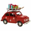 Floristik24 Vánoční auto s balíčky červené L11cm