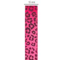 Dekorativní stuha s leopardím vzorem, růžová, 15 mm x 18 m | Floristik24.cz