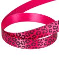 Dekorativní stuha s leopardím vzorem, růžová, 15 mm x 18 m | Floristik24.cz