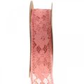Floristik24 Starožitná růžová krajková stuha, ozdobná stuha, vintage dekorace, dekorační stuha, svatební dekorace š25mm d15m
