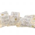 Floristik24 Stuha &quot;Merry Christmas&quot; bílá, zlatá 40mm 20m