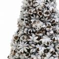 Floristik24 Ozdobný vánoční stromek badyán bílé prané třpytky 30cm