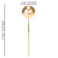 Umělé kuličky ze zlatých bobulí na drátu pro slavnostní aranžmá, 2 cm, 48 kusů | Floristik24.cz