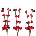 Floristik24 Umělá větvička s červenými bobulemi, 15 cm, 6 kusů