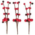 Umělá větvička s červenými bobulemi, 15 cm, 6 kusů | Floristik24.cz