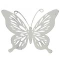 Floristik24 Kůl do postele kovový motýl bílý 43x10,5x8cm 3ks