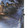 Floristik24 LED nástěnná malba zimní krajina s kostelem 38×28cm Na baterii