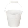 Floristik24 Bílé plechové kbelíky Ø14cm V12cm 6 ks
