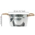Lesklá kovová miska s lanovými úchyty, Ø22cm | Floristik24.cz