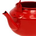 Floristik24 Plechová konvička na čaj červená Ø12cm V9cm