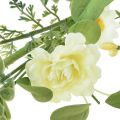 Floristik24 Umělá květinová girlanda dekorativní girlanda krémově žlutá bílá 125cm
