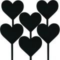 Floristik24 Květinová zátka srdce ozdobná zátka dřevěná srdíčko 9cm 6ks
