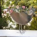 Floristik24 Květináč Chicken Metal Bird Metallic Rosé 51×16×37cm