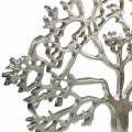 Floristik24 Kovový stromeček, dekorativní buk na dřevěném podstavci, stříbrná kovová dekorace, strom života, mangové dřevo