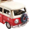 Floristik24 Vánoční dekorace Auto Vánoční Autobus Vintage Bus Červený L17cm