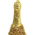 Floristik24 Láhev šampaňského k zavěšení světle zlatá 13,5 cm