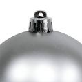 Floristik24 Vánoční koule na stromeček plastové stříbrné 8cm 6ks