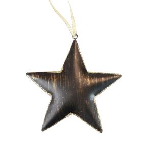 Floristik24 Ozdoby na vánoční stromeček dekorační hvězda kov černé zlato Ø11cm 4ks