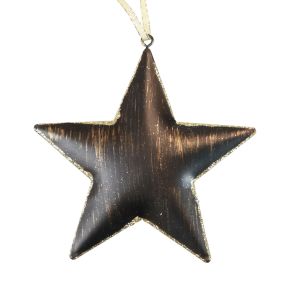 Floristik24 Ozdoba na vánoční stromeček dekorace hvězda kov černé zlato Ø15cm 3ks