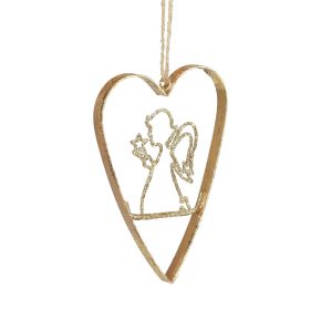 Floristik24 Ozdoby na vánoční stromeček srdce kovová dekorace srdce zlatá 12cm 6ks