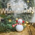 Floristik24 Vánoční ozdoby na stromeček sněhulák na zavěšení kovový 8,5 / 13cm 4ks