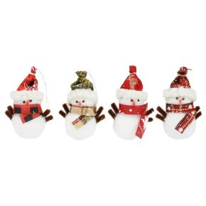 Floristik24 Vánoční ozdoby na stromeček sněhulák s čepicí H9cm 4ks