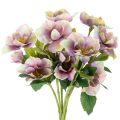 Floristik24 Umělá vánoční kytice růží s fialovými květy, 35 cm, 6 kusů