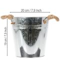 Dekorativní kovový květináč s lanovými úchyty Ø20cm | Floristik24.cz