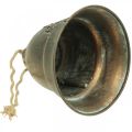 Floristik24 Zvonek ozdobný, zvonek kovový, zvonek zlatý k zavěšení Ø20,5cm H24cm