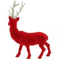 Floristik24 Ozdobná ozdobná figurka jelena ozdobná sob pojitá červený H40cm